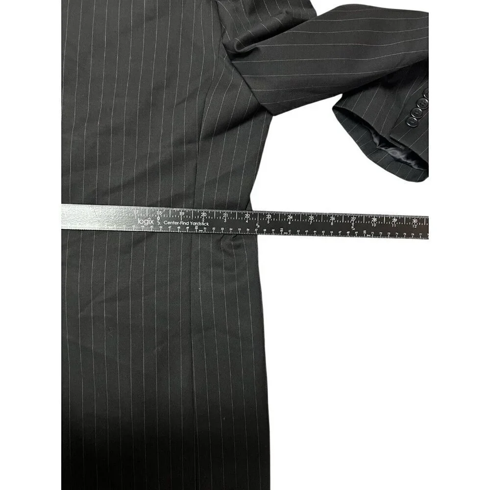 Lauren Ralph Lauren Blazer Jacket Men's 43R Black Pinstripe Two Button Wool